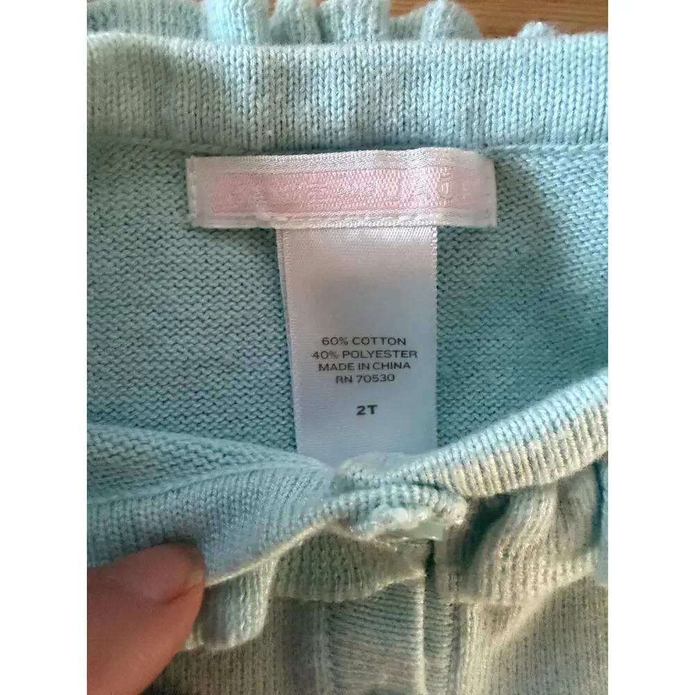 Janie and Jack Robin's Egg Blue Ruffle Collar Bolero Cardigan Girls 2T